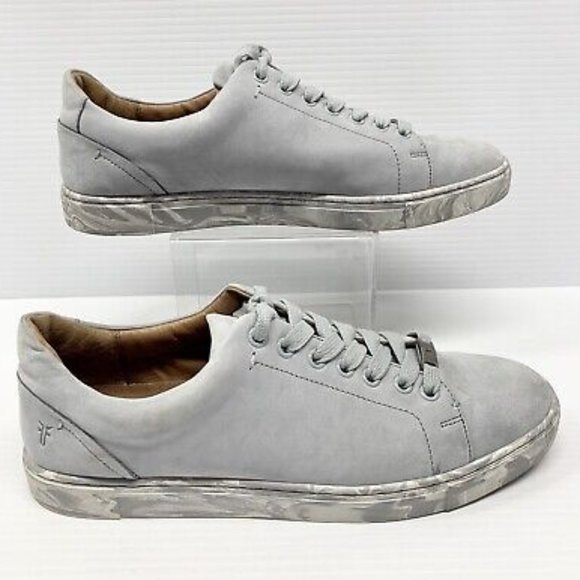 Frye Ivy Ice Gray Suede Leather Sneakers - Picture 1 of 9